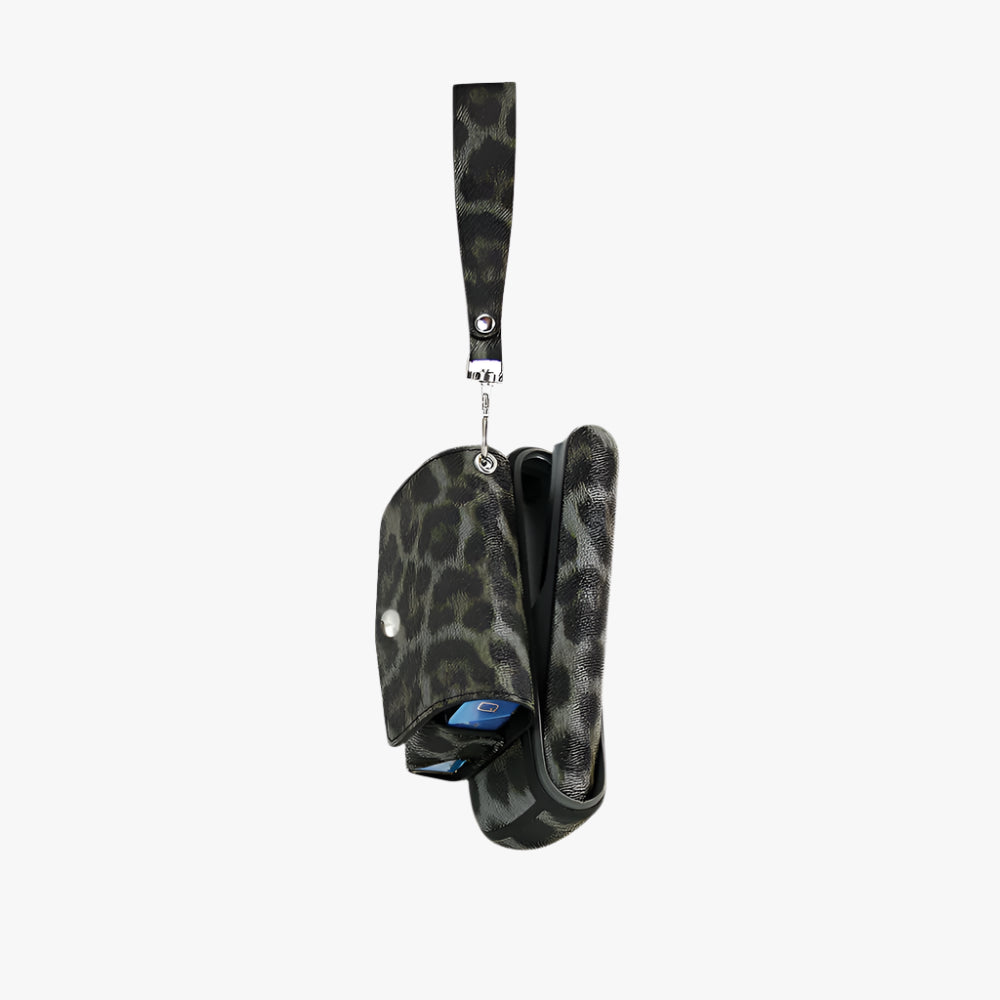Black Leopard Leather IQOS Iluma Holder Set