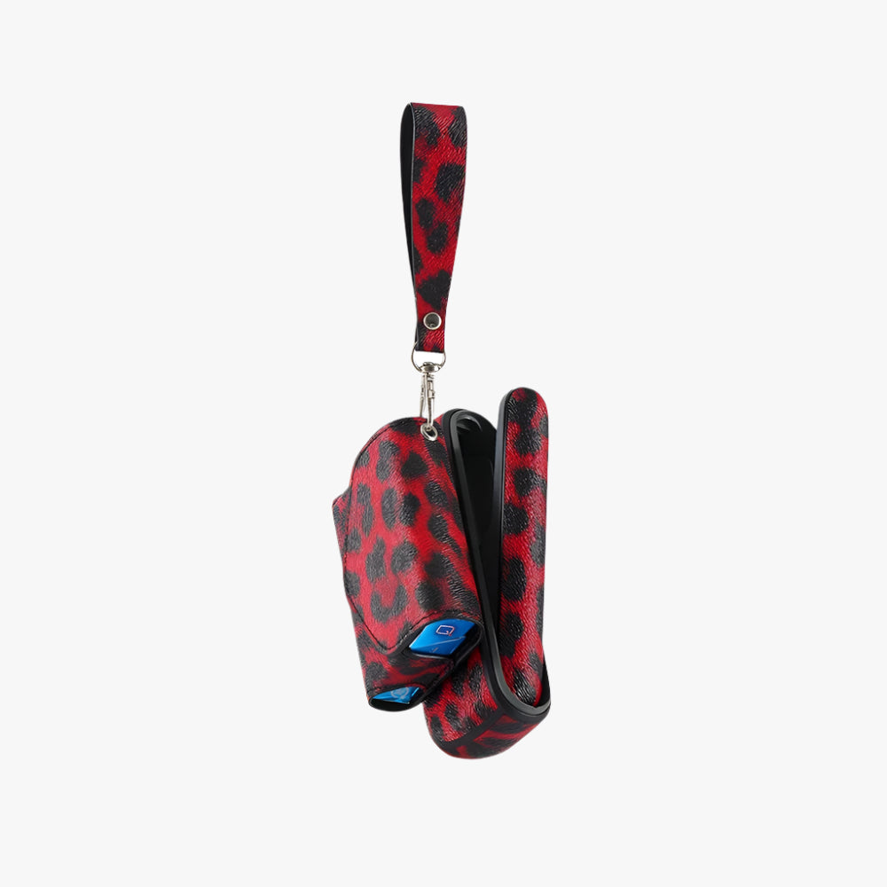 Red Leopard Leather IQOS Iluma Holder Set